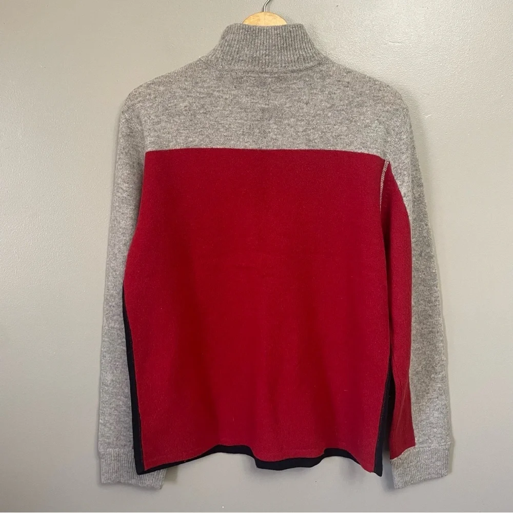 Express Men’s Small 100% lambs wool quarter zip vintage red gray